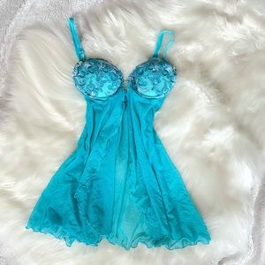Aqua blue babydoll